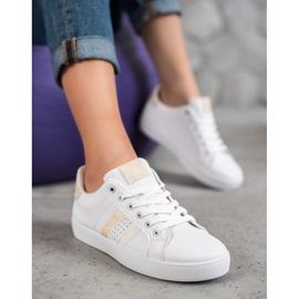 SHELOVET Mukavat valkoiset urheilukengät valkoinen 2