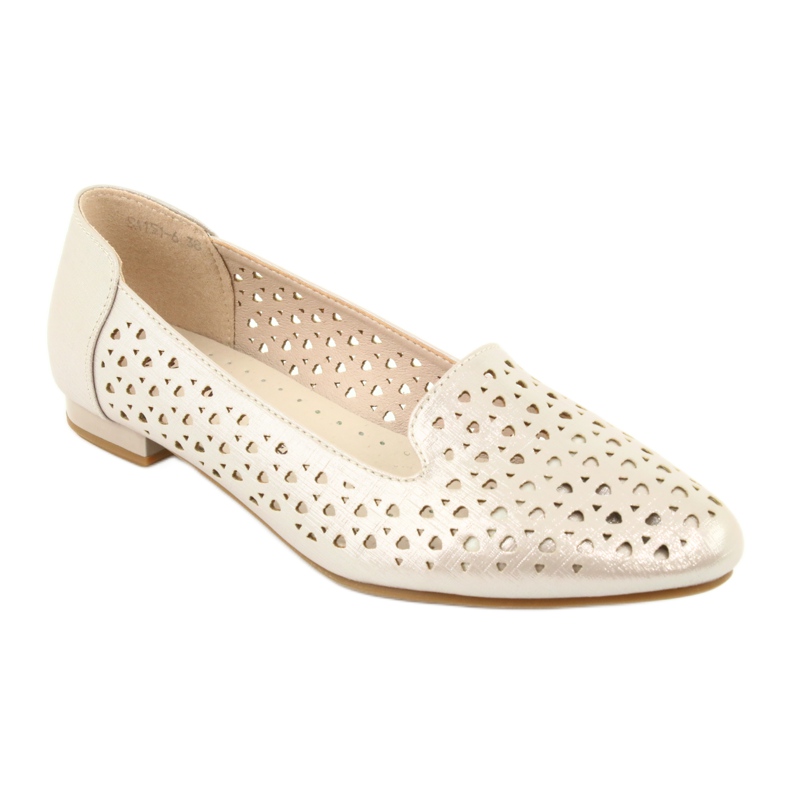 M.Daszyński Herrat kultaiset ballerinat Daszyński SA151 ruskea harmaa 1