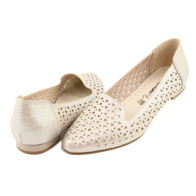 M.Daszyński Herrat kultaiset ballerinat Daszyński SA151 ruskea harmaa 4