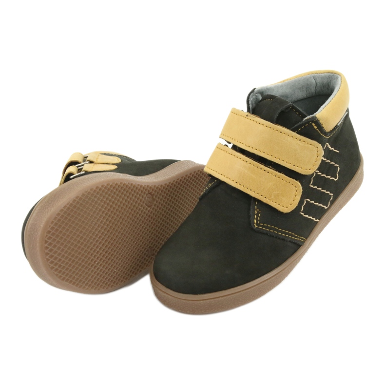 Nahkasaappaat tarranauhalla Mazurek 1341 musta monivärinen keltainen 5