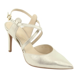 Anis Naisten nahkaiset sandaalit kultaplatina -raidat 4771 kultainen 1