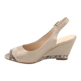 Kultaiset capuccino-sandaalit Sergio Leone 777 beige ruskea kultainen 2