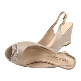 Kultaiset capuccino-sandaalit Sergio Leone 777 beige ruskea kultainen 5