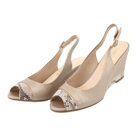 Kultaiset capuccino-sandaalit Sergio Leone 777 beige ruskea kultainen 3