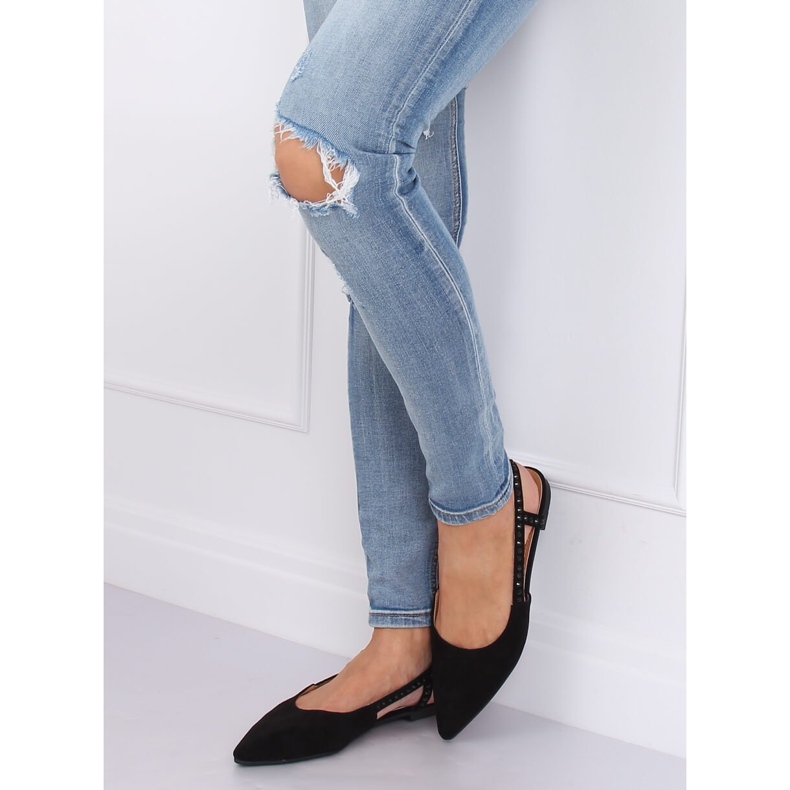 Mustat ballerinat avoimella kantapäällä YJ335 Musta 1