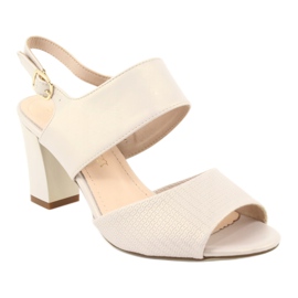 Sergio Leone Naisten helmi beige sandaalit sk778 postitse 1