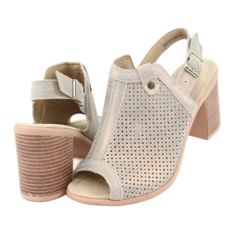 Avoimet sandaalit beige / kulta Filippo DS757 kultainen 4