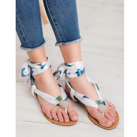 SHELOVET Sidotut sandaalit ananaksella valkoinen monivärinen 2