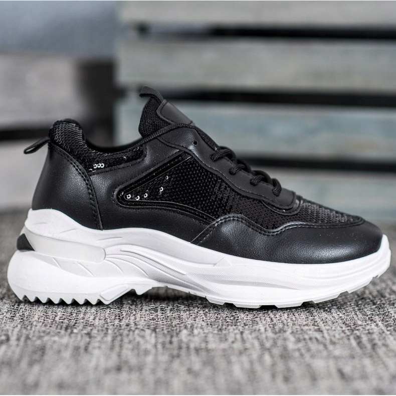 SHELOVET Muodikkaat lenkkarit paljeteilla musta 1