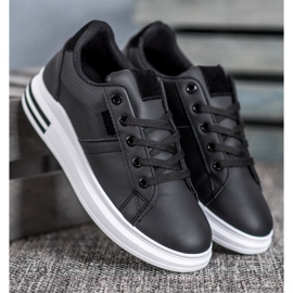 SHELOVET Muodikkaat mustat urheilukengät 1