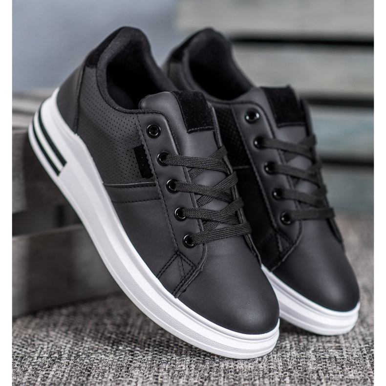 SHELOVET Muodikkaat mustat urheilukengät 1