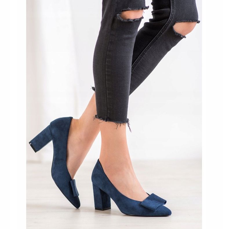 W. Potocki Glitter -pumput jousella sininen 2