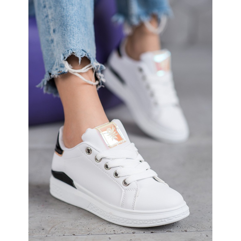 SHELOVET Urheilukengät eko -nahkaa valkoinen musta 2