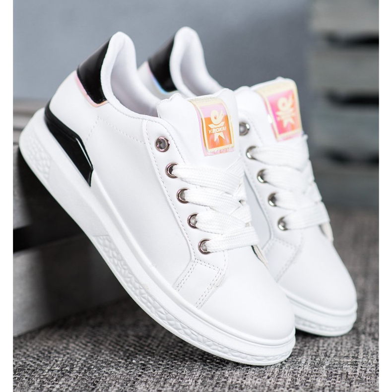 SHELOVET Urheilukengät eko -nahkaa valkoinen musta 1