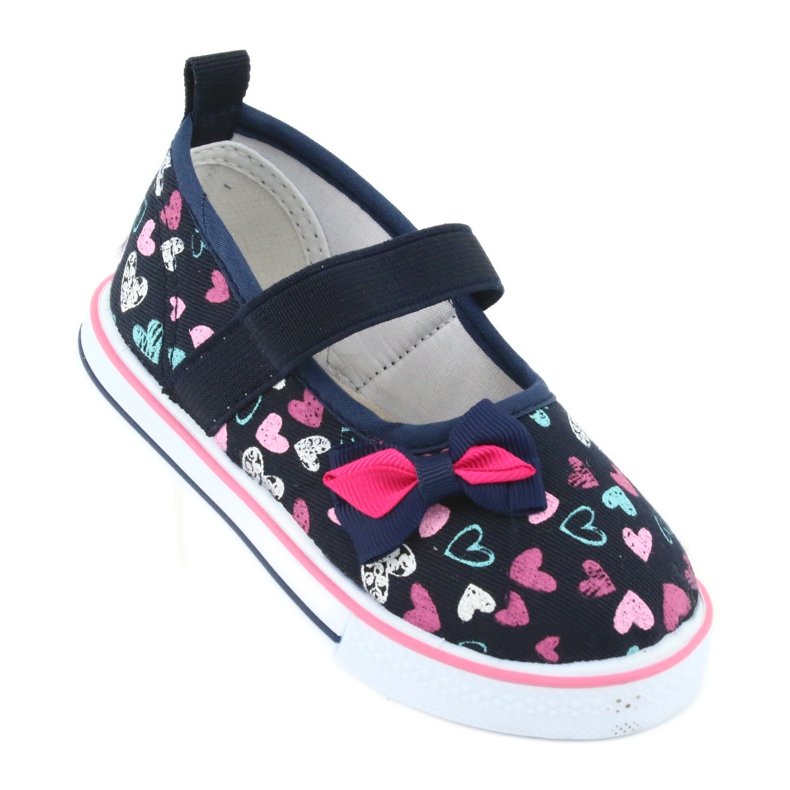 Ballerinat rusetti Atletico nahka insertti valkoinen laivastonsininen sininen vaaleanpunainen 1