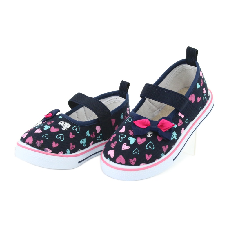 Ballerinat rusetti Atletico nahka insertti valkoinen laivastonsininen sininen vaaleanpunainen 3