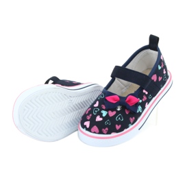 Ballerinat rusetti Atletico nahka insertti valkoinen laivastonsininen sininen vaaleanpunainen 5