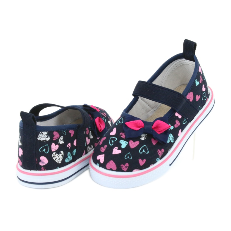 Ballerinat rusetti Atletico nahka insertti valkoinen laivastonsininen sininen vaaleanpunainen 4