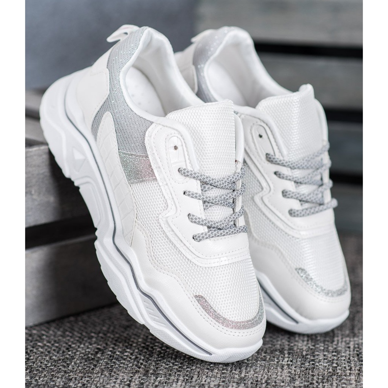 SHELOVET Lenkkarit Platform Glitterillä valkoinen 2