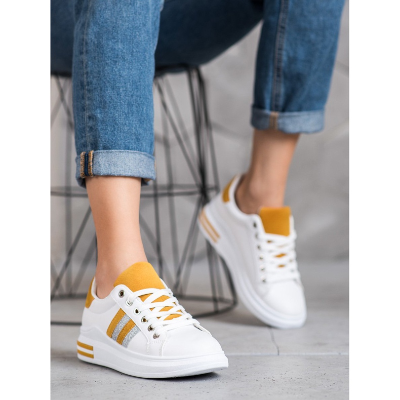 SHELOVET Urheilukengät lavalla valkoinen keltainen 1