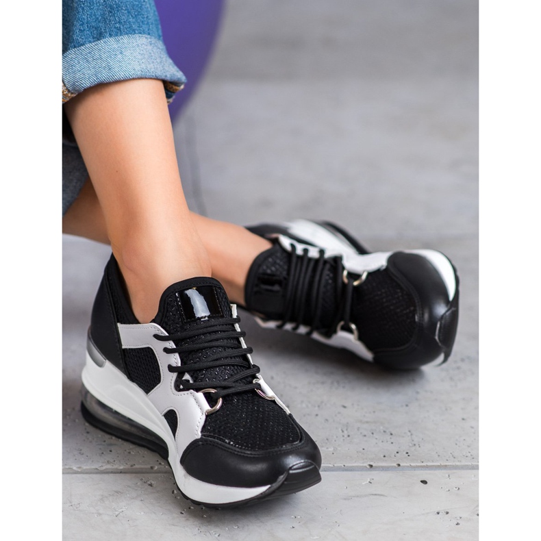 Weide Mustat urheilukengät glitterillä 2