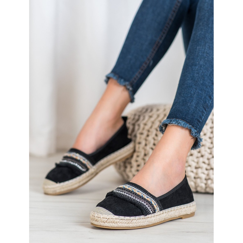 RTX WALK Mukavat espadrillit koristeilla musta 2