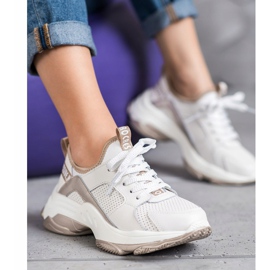 Goodin Avoimet nahkaiset lenkkarit valkoinen keltainen 1