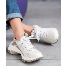 Goodin Avoimet nahkaiset lenkkarit valkoinen keltainen 2