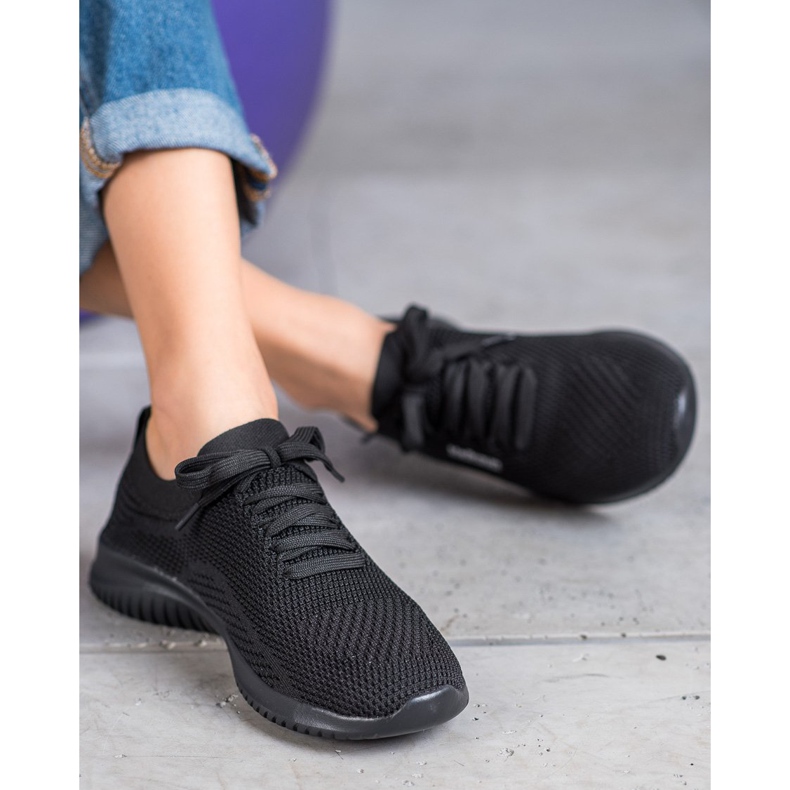 SHELOVET Sidotut tekstiilikengät musta 2