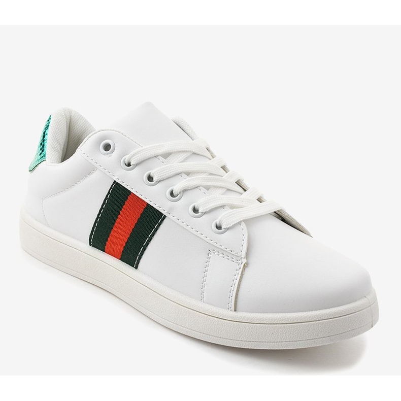 Valkoiset klassiset lenkkarit D1903-313 valkoinen musta punainen vihreä 1