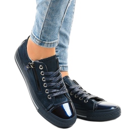 Tummansiniset kiiltävät lenkkarit TL-64 tummansininen 2