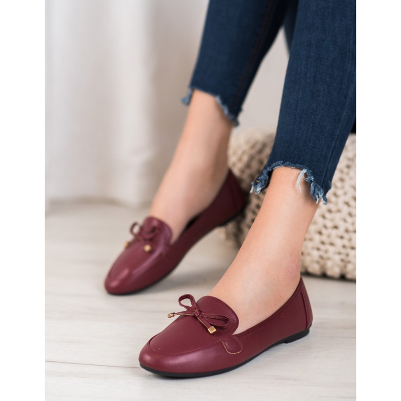 Clowse Tyylikkäät viininpunaiset ballerinat punainen 1