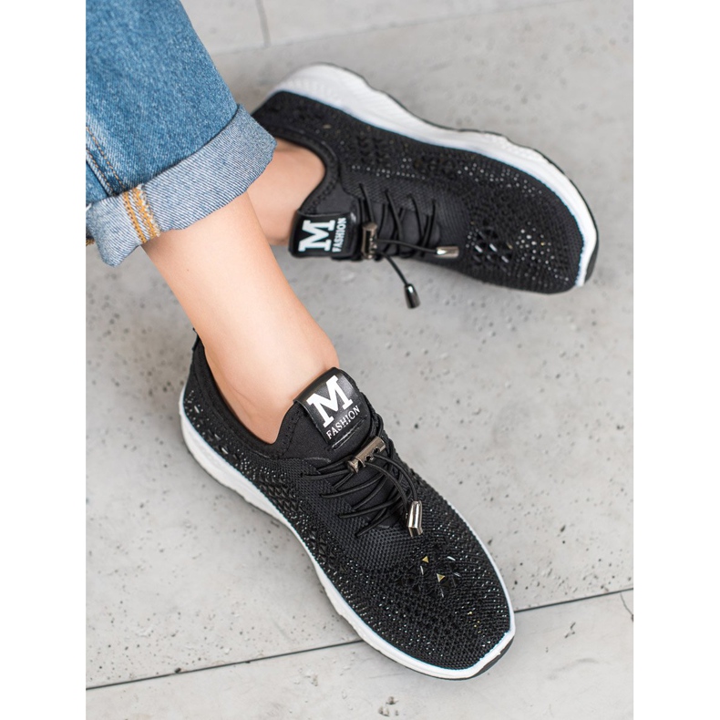 SUPER COOL Sidotut kengät kristalleilla musta 1