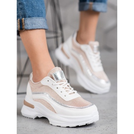 SHELOVET Muodikkaat urheilukengät valkoinen ruskea 1