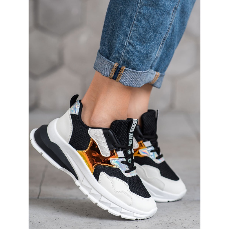 SHELOVET Mesh -lenkkarit valkoinen musta 1