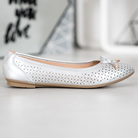 SHELOVET Avoin ballerina Eco -nahkaa harmaa 1