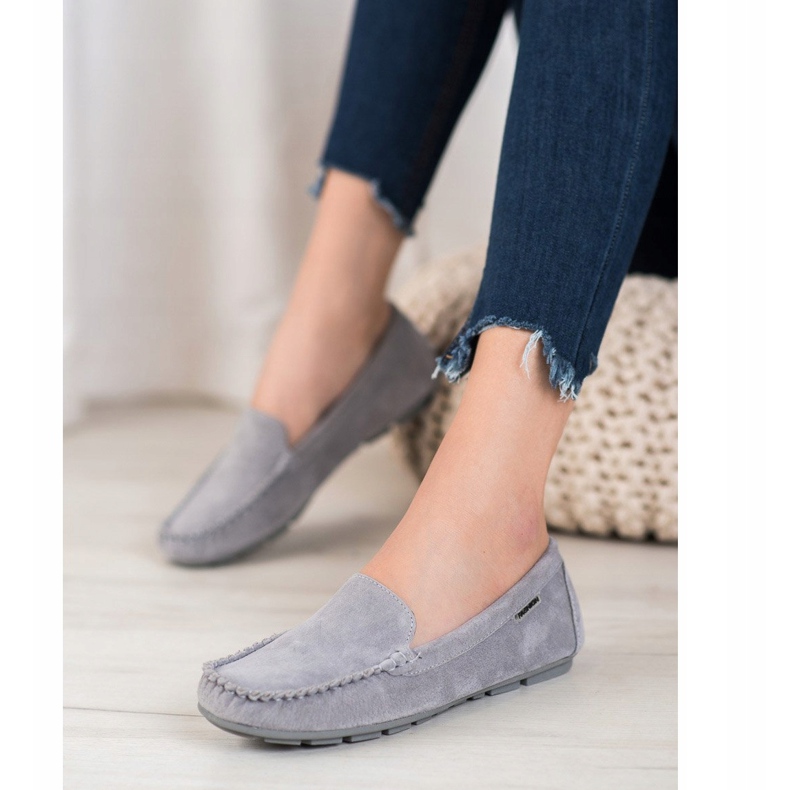 Klassinen nahka VINCEZA Moxins harmaa 1