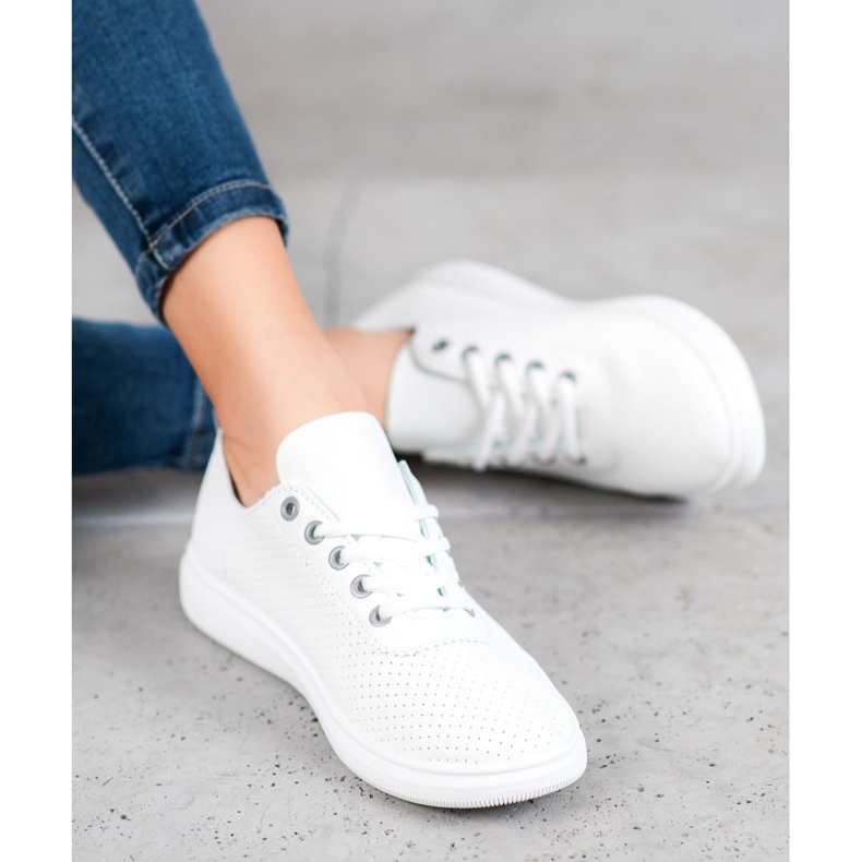 SHELOVET Avoimet lenkkarit Eco -nahkaa valkoinen harmaa 1