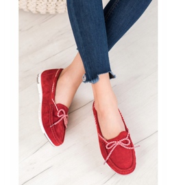 Filippo Nahka Loaferit Raidallinen Rusetti punainen 1