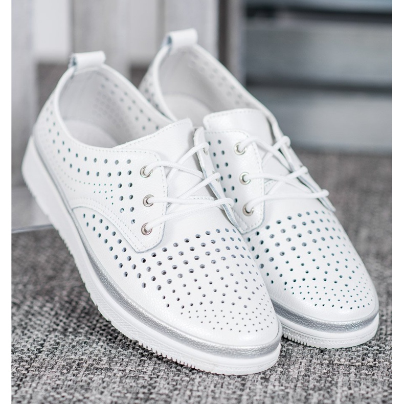 Filippo Avoimet nahkakengät valkoinen harmaa 2