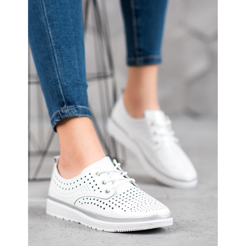 Filippo Avoimet nahkakengät valkoinen harmaa 1