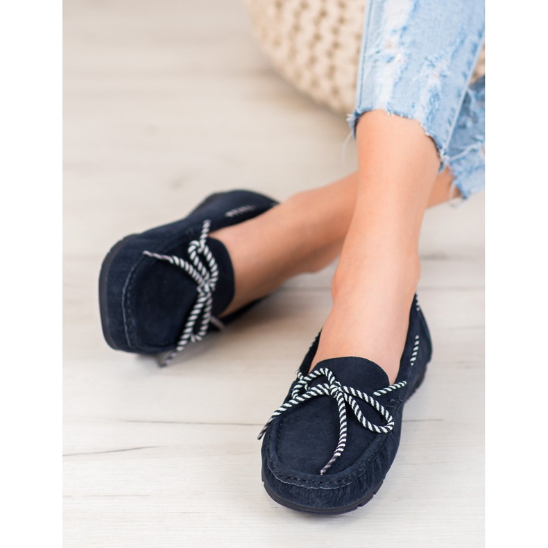 Filippo Nahka Loaferit Raidallinen Rusetti sininen 2