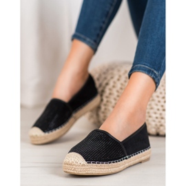 Best Shoes Mustat espadrillit kristalleilla keltainen 1