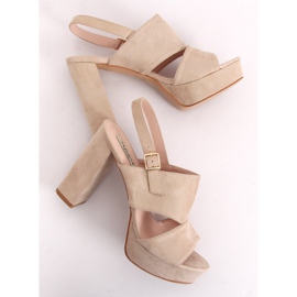 Sandaalit postissa beige 9R02 Beige ruskea vihreä 1