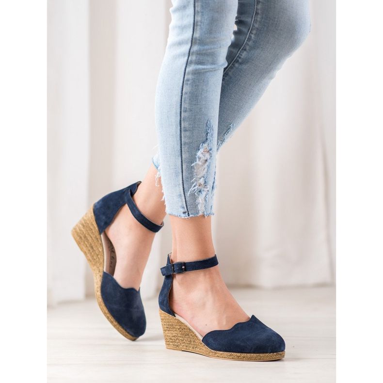 Filippo Nahkaiset kiilakengät laivastonsininen sininen 1