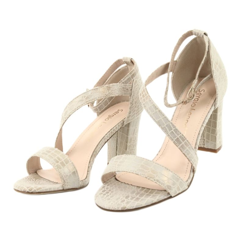 Gladiator -sandaalit Sergio Leone SK870 beige kultainen 5