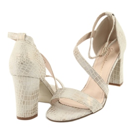 Gladiator -sandaalit Sergio Leone SK870 beige kultainen 6