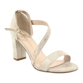 Gladiator -sandaalit Sergio Leone SK870 beige kultainen 3