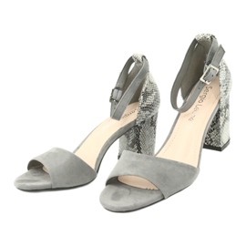 Sergio Leone Naisten sandaalit Post Animal Pattern Sk873 Harmaa 5