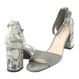 Sergio Leone Naisten sandaalit Post Animal Pattern Sk873 Harmaa 6